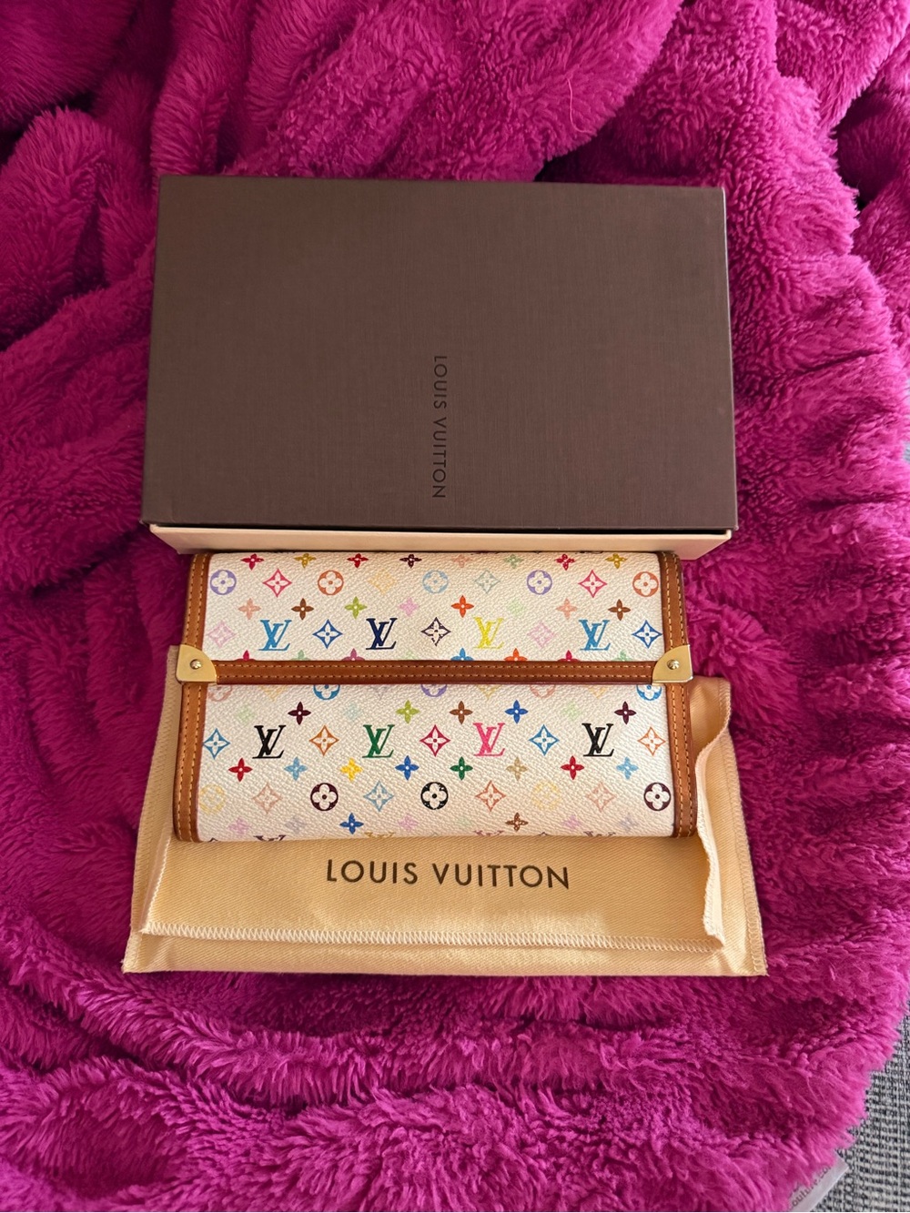 Louis Vuitton White Multicolor Monogram Wallet